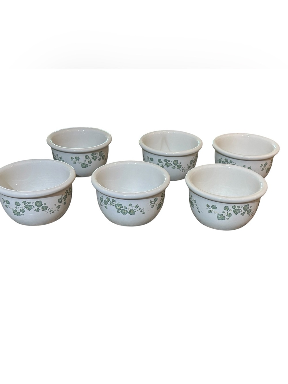Set of 6 Corelle Coordinates Callaway Green Ivy 7oz Custard Ramekins